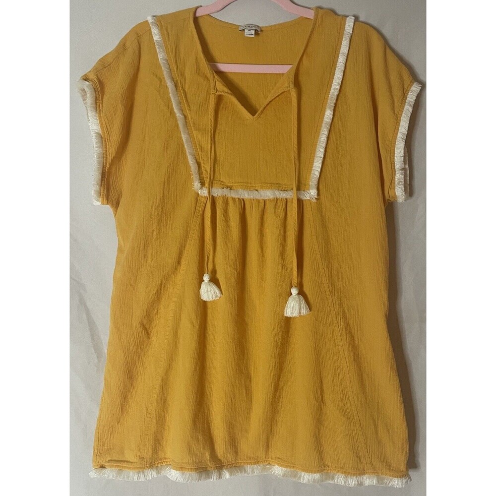 J. Crew Yellow Swim Coverup with Cream Accents
